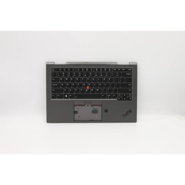 Carcasa superioara cu tastatura palmrest Laptop, Lenovo, ThinkPad X1 Yoga 4th Type 20QF, 20QG, 20SA, 20SB, 5M10V24917, 5M10V24953, AM1AF000C00, iluminata, Iron Grey, layout US