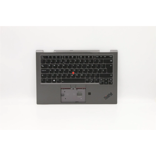 Carcasa superioara cu tastatura palmrest Laptop, Lenovo, ThinkPad X1 Yoga 4th Type 20QF, 20QG, 20SA, 20SB, 5M10V24944, AM1AF000L00, iluminata, Iron Grey, layout UK