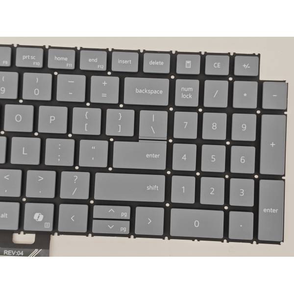 Tastatura Laptop, Dell, 16 Plus DB16255, P135F, P135F004, iluminata, albastru gri, layout US
