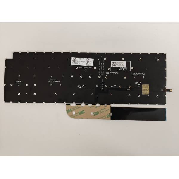 Tastatura Laptop, Dell, 16 Plus DB16255, P135F, P135F004, iluminata, albastru gri, layout US