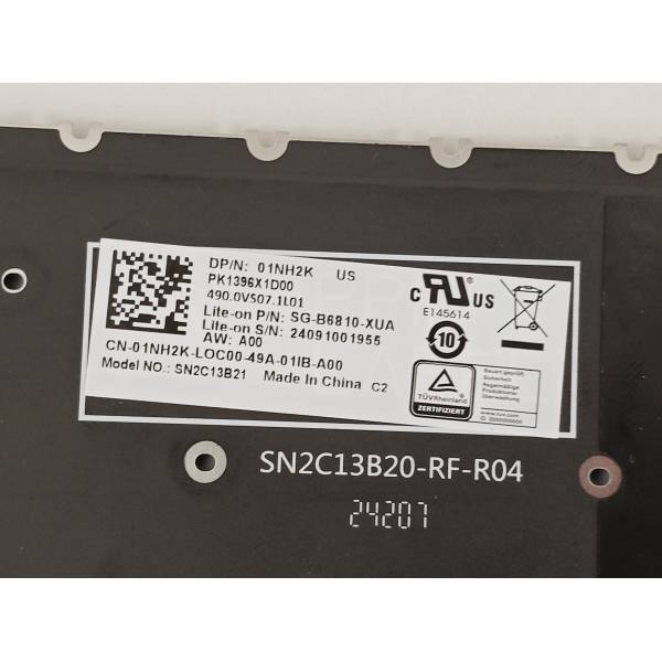 Tastatura Laptop, Dell, 16 Plus DB16255, P135F, P135F004, iluminata, albastru gri, layout US