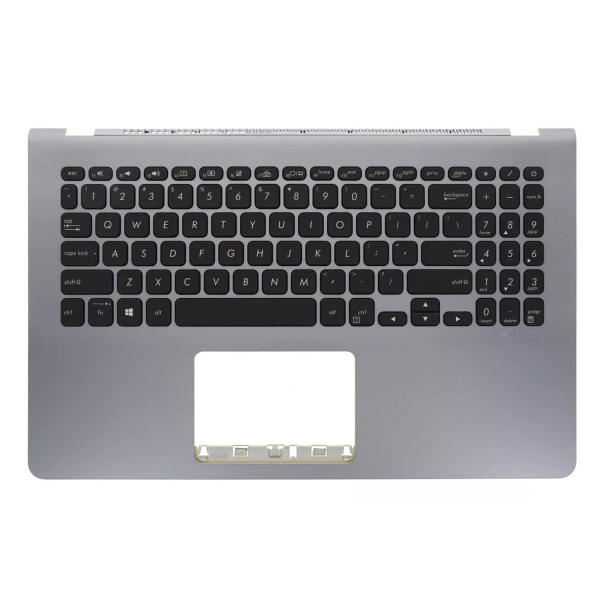 Carcasa superioara cu tastatura palmrest Laptop, Asus, VivoBook 15 K530F, K530FN, 90NB0I94-R32UK0, 13NB0IA4AP0321, FBXKJ006010, X530UA-1D, iluminata, gri, layout US/UK