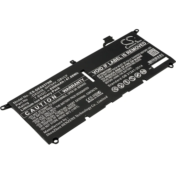 Baterie compatibila Laptop, Dell, XPS 13 9305, P82G, P82G004, CS-DEX937NB, DXGH8, 0H754V, G8VCF, 7.6V, 6300mAh, 47.88Wh