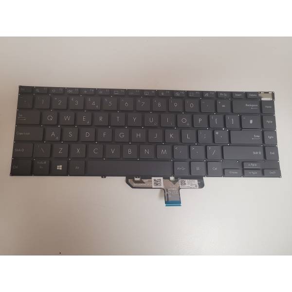 Tastatura Laptop, Asus, ZenBook 14X UM5401R, UM5401RA, UM5401Q, UM5401QA, UM5401U, UM5401UA, iluminata, gri inchis, layout US