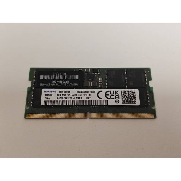 Memorie ram Laptop Samsung 16GB, DDR5, 1Rx8, 5600Mhz, PC5-5600B, M425R2GA3EB0-CWM0D, PC5-44800, CL46, 1.1V, Non-ECC, sodimm, 262 pini