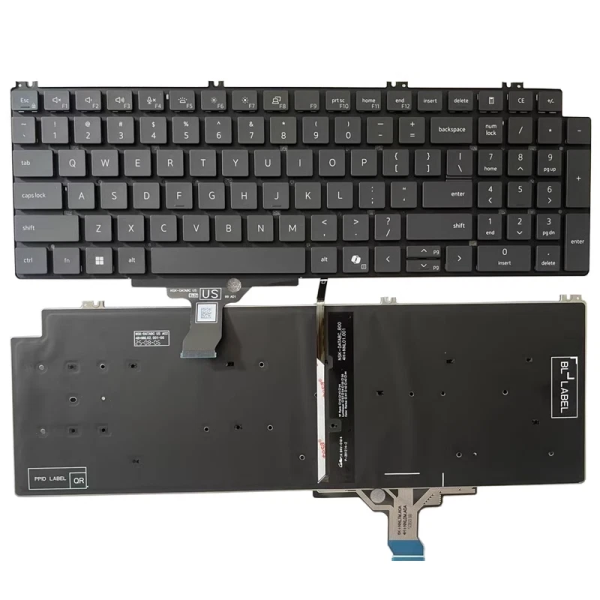 Tastatura Laptop, Dell, Pro Max 16 MC16255, P136F, P136F002, iluminata, neagra, layout US