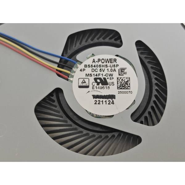 Cooler procesor Laptop, MSI, Prestige 14 Evo B12M, B13M, MS-14F1, BS5405HS-U5P, MS14F1-CW, 2500070, 5V, 1A