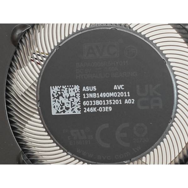 Cooler procesor Laptop, Asus, VivoBook S14 S5406K, S5406KA, S5406M, S5406MA, S5406N, S5406NA, S5406S, S5406SA, S5406U, S5406UA, S5406W, S5406WA, 13NB1490M02011, BAPA0905R5HY011, 6033B0135201, 5V, 0.5A, CPU