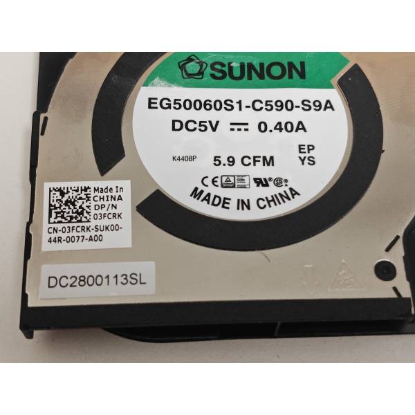 Cooler procesor Laptop, Dell, Precision 5480, P154G, P154G003, 3FCRK, 03FCRK, EG50060S1-C590-S9A, DC2800113SL, ND75C89-21F21, DC2800113DL, 5V, 0.4A, CPU