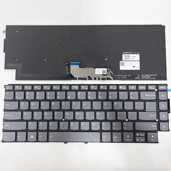Tastatura Laptop, Lenovo, Yoga 9 14IRP8 Type 83B1, iluminata, gri, layout US