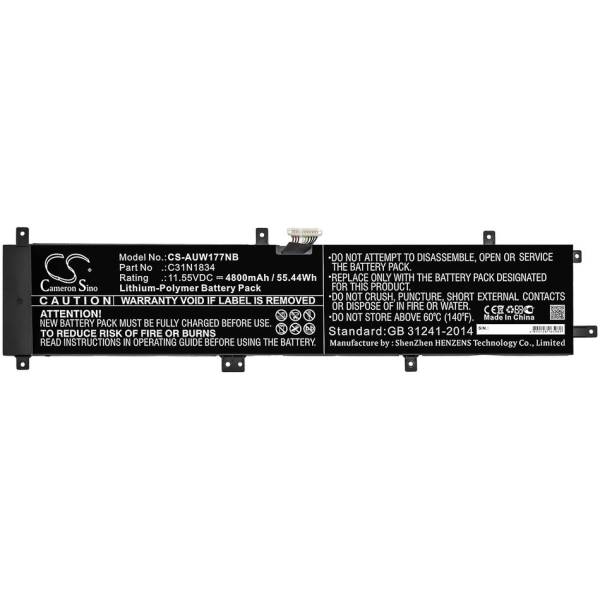 Baterie compatibila Laptop, Asus, ProArt StudioBook Pro 17 W700G, W700G1T, W700G2T, W700G3T, W700G3P, W700GV, 0B200-03360300, CS-AUW177NB, C31N1834, 3ICP4/58/134, 11.55V, 4800mAh, 55.44Wh