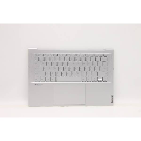 Carcasa superioara cu tastatura palmrest Laptop, Lenovo, Yoga Slim 7 Carbon 14ACN6 Type 82L0, 5CB1D70671, AM28C000100, iluminata, Cloud Grey, layout US