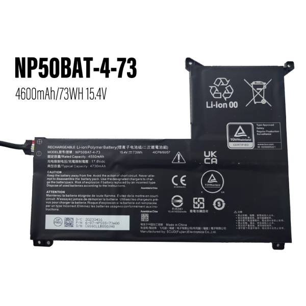 Baterie Laptop, Sager, Notebook NP6271J, NP7880J, NP70RNJS, NP50BAT-4-73, 15.4V, 4600mAh, 73Wh