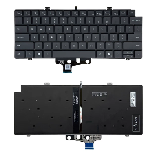 Tastatura Laptop, Dell, Pro 14 PC14255, P193G, P193G003, RW20C, 0RW20C, iluminata, gri inchis, layout US