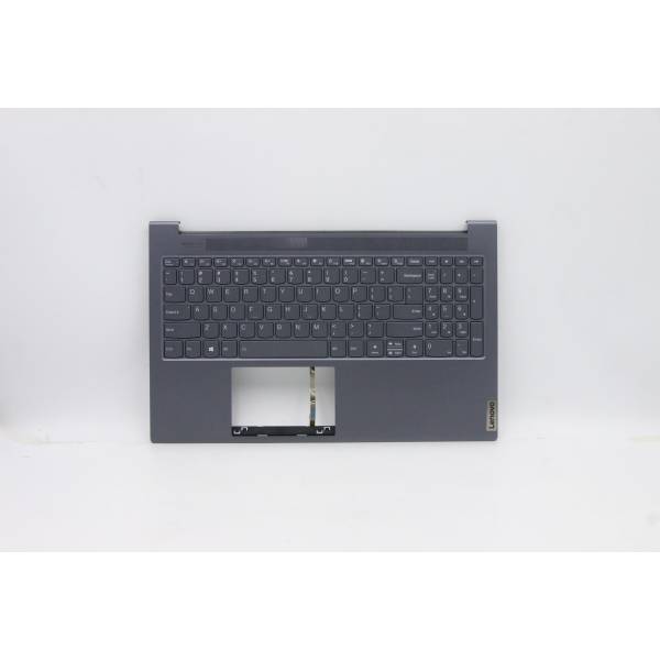 Carcasa superioara cu tastatura palmrest Laptop, Lenovo, IdeaPad Yoga Slim 7-15ITL05 Type 82AC, 5CB1B10126, 4BLS2TALVA0 3A, FALS2020010, iluminata, gri inchis, layout US