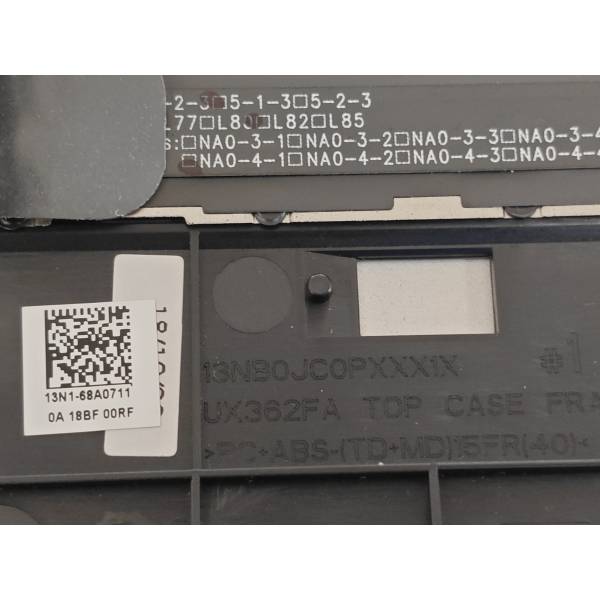Carcasa superioara cu tastatura palmrest Laptop 2-in-1, Asus, Flip 13 Q326F, Q326FA, 90NB0JC1-R31US0, 13N1-68A0711, UX362FA-2G, iluminata, neagra, layout US