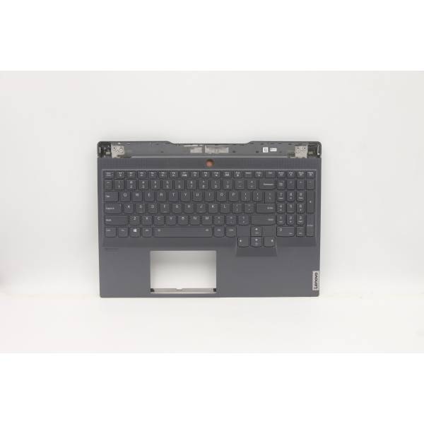 Carcasa superioara cu tastatura palmrest Laptop, Lenovo, Legion S7-15IMH5 Type 82BC, 5CB0Z71970, 5CB0Z71972, 8S1101-07428-8S, iluminata, RGB, 24 pini, gri, layout US