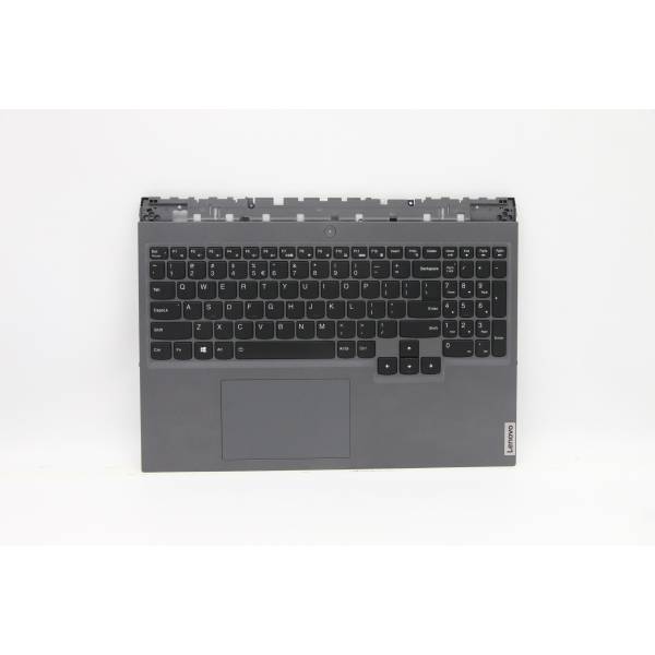 Carcasa superioara cu tastatura palmrest Laptop, Lenovo, Legion 5 Pro 16ITH6H Type 82JD, 5CB1D05368, AP1ZV000800, iluminata, 4 pini, Slate Grey, layout US