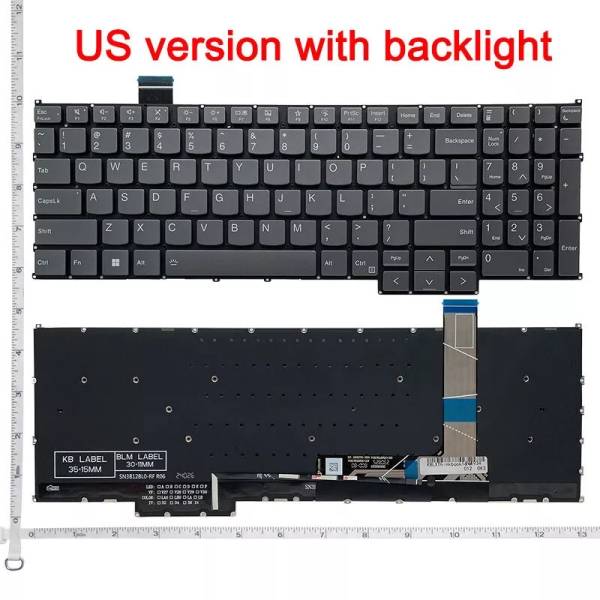 Tastatura Laptop, Lenovo, IdeaPad Pro 5 16AGP11 Type 83SJ, iluminata, gri, layout US