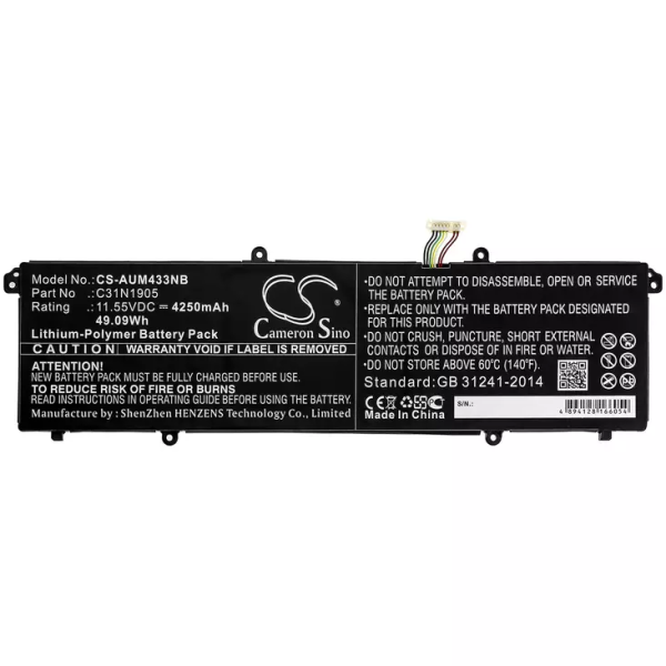 Baterie compatibila Laptop, Asus, VivoBook Pro 15 D3500Q, D3500QC, 0B200-03580000, CS-AUM433NB, C31N1905, 11.55V, 4250mAh, 49.09Wh