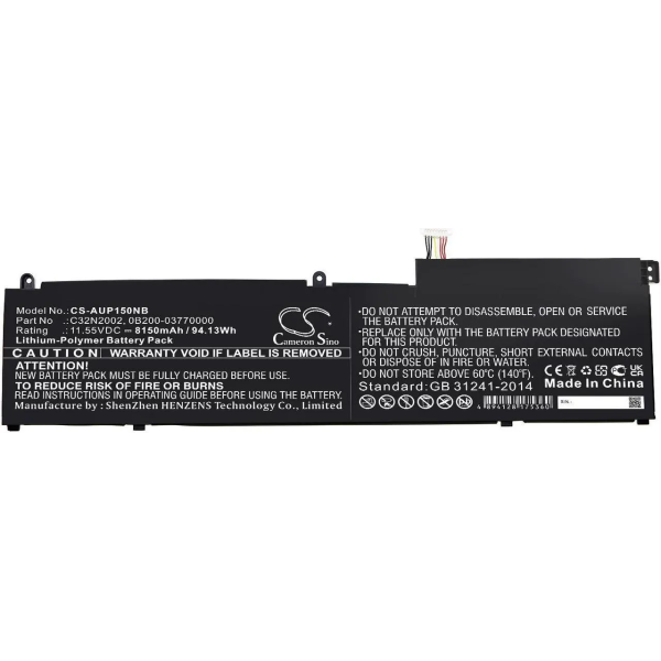 Baterie compatibila Laptop, Asus, ZenBook Pro 15 UX564E, UX564EI, UX564EH, UX564P, UX564PH, 0B200-03770000, CS-AUP150NB, C32N2002, 11.55V, 8150mAh, 94.13Wh