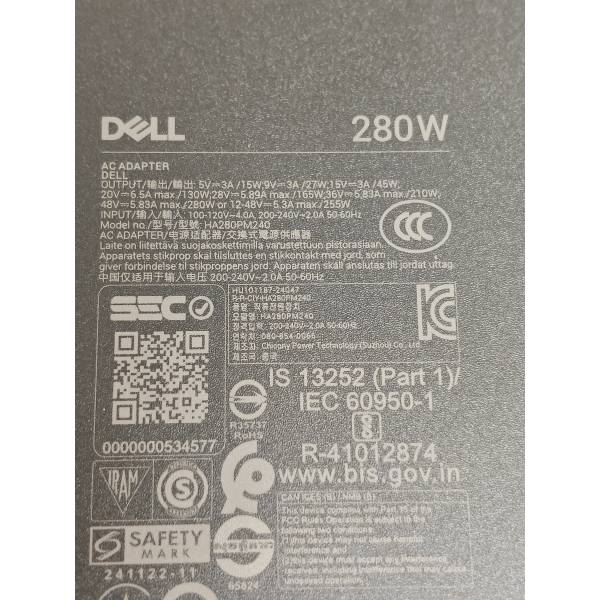 Incarcator Laptop, Dell, Precision 5680, P123F, P123F001, 5CMVV, 05CMVV, HA280PM240, 48V, 58.3A, 280W, USB-C