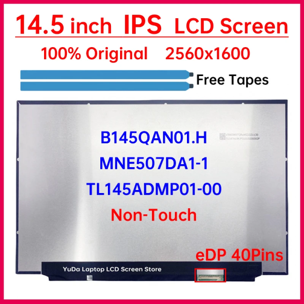 Display Laptop, Lenovo, Yoga Pro 7 14ARP8 Type 83AU, B145QAN01.H, 14.5 inch, Rezolutie 2560x1600, QHD+, non touch, 90Hz, 40 pini
