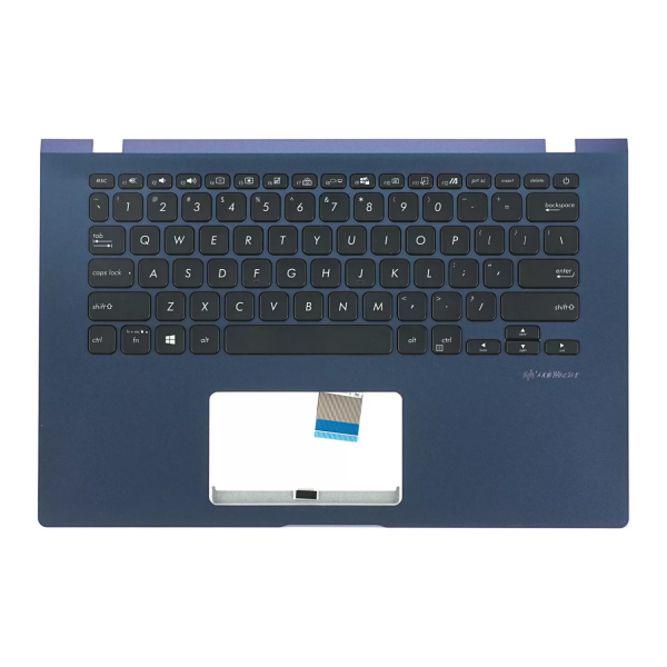 Carcasa superioara cu tastatura palmrest Laptop, Asus, VivoBook 14 X409U, X409UA, X409UB, X409UJ, 90NB0Q94-R33US0, 13NB0MS4P02024-3, 39XKPTAJN60, FBXKP010010, X409JA-1B, iluminata, albastra, layout US