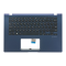 Carcasa superioara cu tastatura palmrest Laptop, Asus, VivoBook 14 A409F, A409FA, A409FJ, 90NB0Q94-R33US0, 13NB0MS4P02024-3, 39XKPTAJN60, FBXKP010010, X409JA-1B, iluminata, albastra, layout US