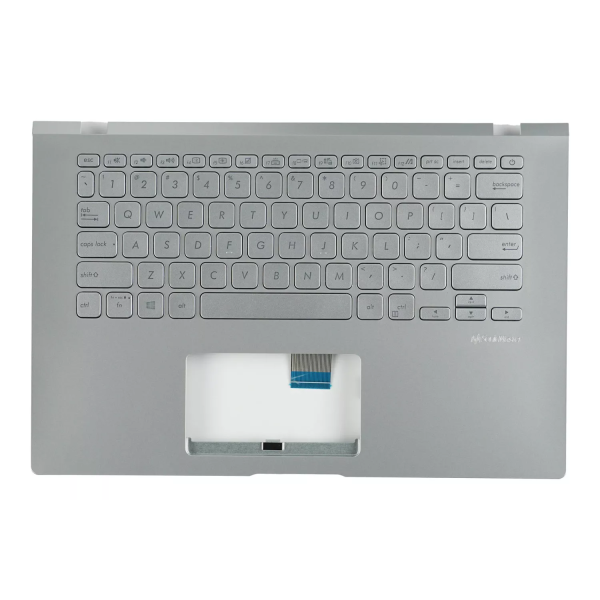 Carcasa superioara cu tastatura palmrest Laptop, Asus, VivoBook 14 R409F, R409FA, 90NB0Q91-R33US0, 13NB0MS1P02013-3, 39XKPTAJN30, FBXKP010010, X409JA-1S, iluminata, argintie, layout US