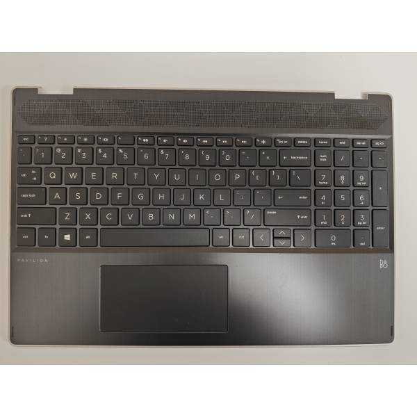 Carcasa superioara cu tastatura palmrest Laptop, HP, Pavilion X360 15-DQ, 15T-DQ, TPN-W140, L51363-001, 4600GF0E0001, neagra, layout US