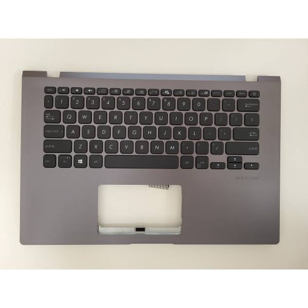 Carcasa superioara cu tastatura palmrest Laptop, Asus, VivoBook 14 A409F, A409FA, A409FJ, 90NB0QA2-R33US0, 13NB0MS2P02014-3, 39XKPTAJN20, 13NB0MS0M01011, X409JB-1G, iluminata, gri, layout US