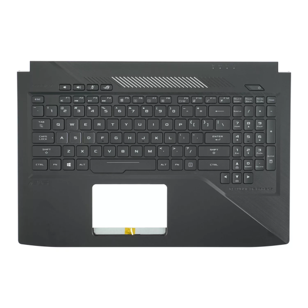 Carcasa superioara cu tastatura palmrest Laptop Gaming, Asus, ROG Strix GL503GE, GL503VM, 90NR0082-R30US0, EABKL004070, 3BBKLTAJNF0, 3RBKLTFJN30, GL503GE-1B, iluminata, RGB 4 Zone, neagra, layout US