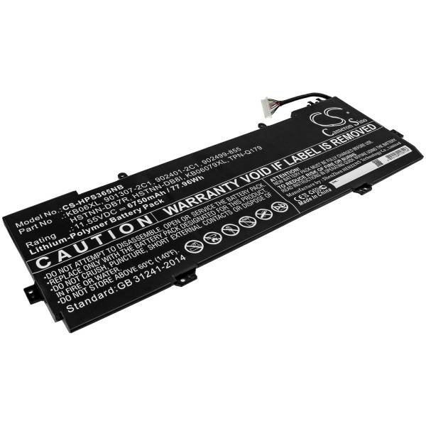 Baterie compatibila Laptop 2-in-1, HP, Spectre X360 15-BL, 15T-BL, TPN-Q179, 901307-2C1, 902401-2C1, 902499-855, CS-HPS365NB, HSTNN-DB7R, HSTNN-DB8I, KB06079XL, KB06XL, 11.55V, 6750mAh, 77.96Wh