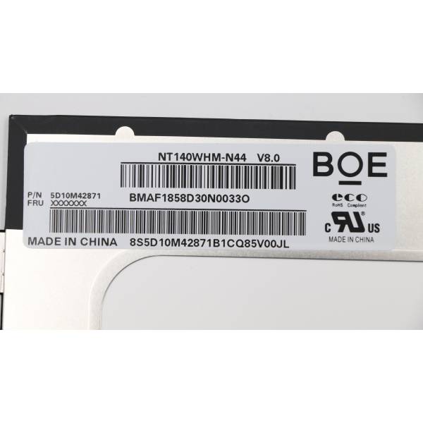 Display compatibil Laptop, BOE NT140WHM-N44 V8.0, 14 inch, slim, Rezolutie HD, 1366x768, nanoedge, 315mm latime, non touch, prinderi sus si jos, 30 pini