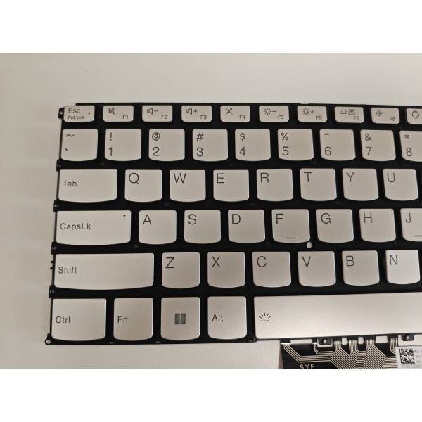 Tastatura Laptop, Lenovo, IdeaPad Yoga 9 14IAP7 Type 82LU, iluminata, argintie, layout US