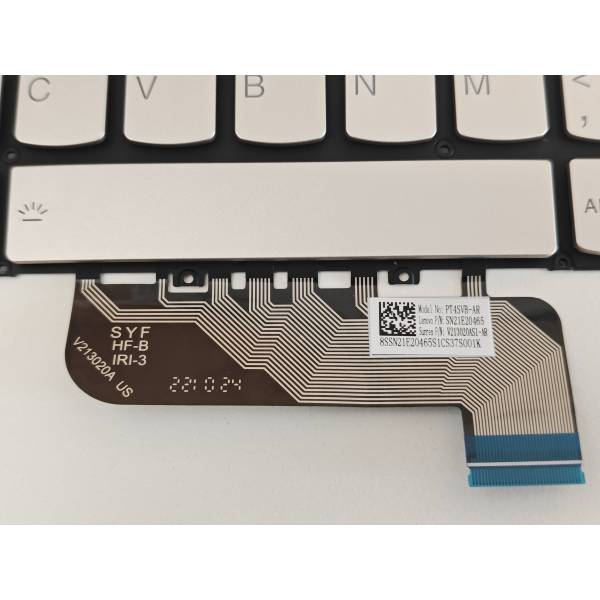 Tastatura Laptop, Lenovo, IdeaPad Yoga 9 14IAP7 Type 82LU, iluminata, argintie, layout US