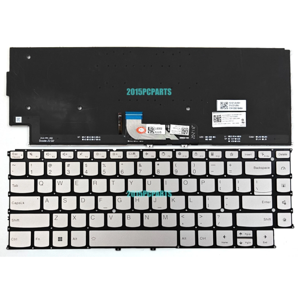 Tastatura Laptop, Lenovo, IdeaPad Yoga 9 14IAP7 Type 82LU, iluminata, argintie, layout US
