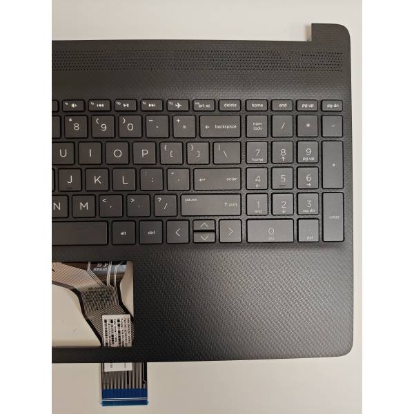 Carcasa superioara cu tastatura palmrest Laptop, HP, 15-EF, 15Z,EF, FA0P5002010, iluminata, neagra, layout US