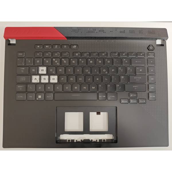 Carcasa superioara cu tastatura palmrest Laptop Gaming, Asus, ROG Strix G15 G513I, G513IH, G513Q, G513QC, G513QM, 90NR0573-R33US0, 6070B1885803, G513QM-1H, iluminata, RGB 4 Zone, layout US