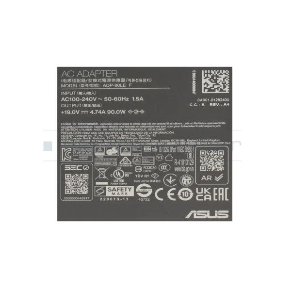 Incarcator Laptop, Asus, Vivobook 16X M1603Q, M1603QA, 0A001-00059000, A19-090P2A, 19V, 4.7A, 90W, mufa 4.5x3.00mm