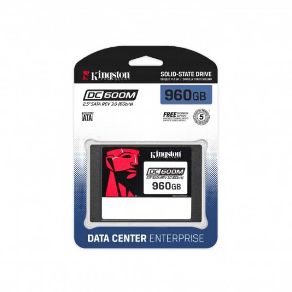 Solid State Drive (SSD) Kingston DC600M, 960GB, 2.5", SATA III, Enterprise Server & NAS, 560/530 MB/s, SEDC600M/960G
