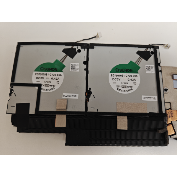 Set coolere Laptop, Dell, Precision 7670, P114F, P114F001, discret graphics, 4YGRP 04YGRP, DV704, 0DV704, AT3MM008ZCL, EG75070S1-C730-S9A, DC28000Y3SL, 5V ,0.42A