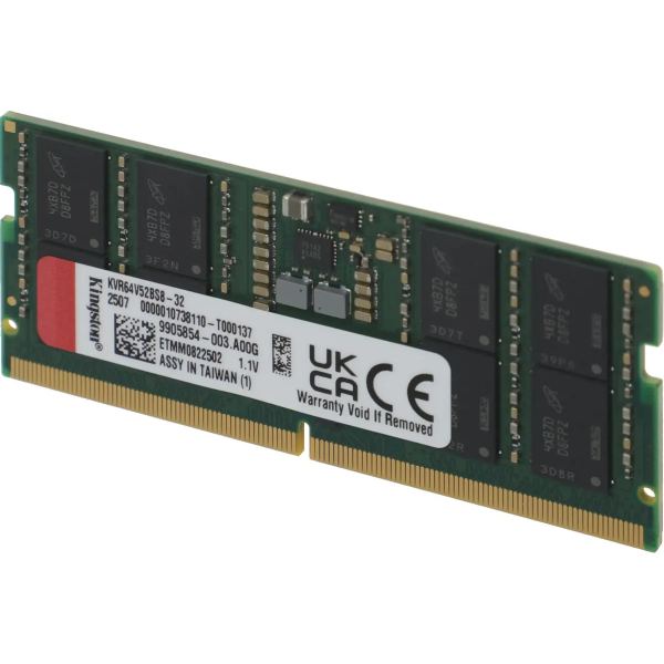 Memorie Ram Laptop Kingston 16GB, DDR5, 6400Mhz, PC5-6400, 1Rx8, KVR64V52BS8-16, PC5-51200S, CL52, 1.1V, Non-ECC, CSODIMM, 262 pini