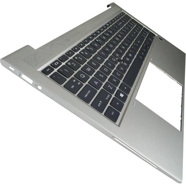 Carcasa superioara cu tastatura palmrest Laptop, HP, M35816-001, M35848-001, M07491-B31, M07491-001, M07492-001, M35817-B31, 6070B1843801, iluminata, argintie, layout US