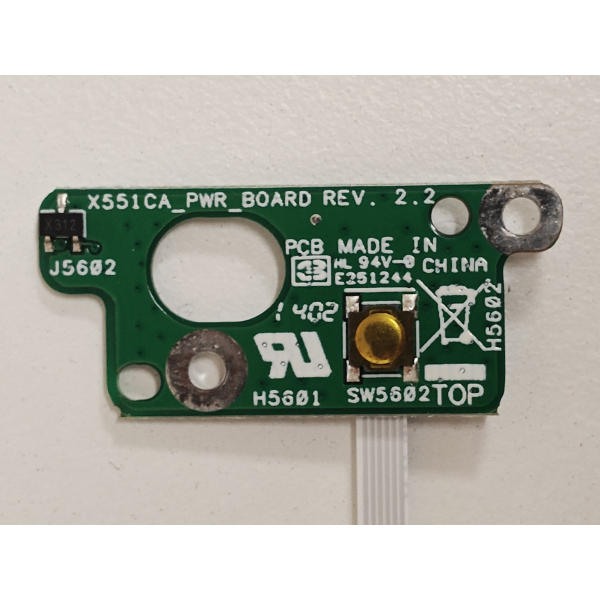 Modul buton pornire cu cablu flex Laptop, Asus, F551M, F551MA, 60NB0340-PS1040, 34XJCP80000