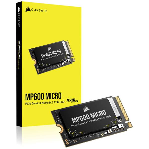 Solid State Drive (SSD) Corsair, MP600 Micro 1TB, PCIe Gen 4.0 x 4, NVMe M.2 2242, CSSD-F100GBMP600MCR, 5100 MB/s, 4300 MB/s, Laptop/Desktop