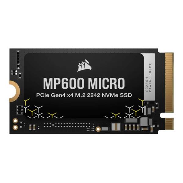 Solid State Drive (SSD) Corsair, MP600 Micro 1TB, PCIe Gen 4.0 x 4, NVMe M.2 2242, CSSD-F100GBMP600MCR, 5100 MB/s, 4300 MB/s, Laptop/Desktop