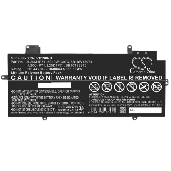 Baterie compatibila Laptop, Lenovo, ThinkPad X1 Yoga 8th Type 21HQ, 21HR, CS-LVX190NB, 15.44V, 3600mAh, 55.58Wh