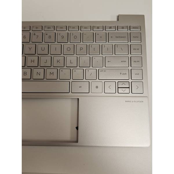 Carcasa superioara cu tastatura palmrest Laptop, HP, L98415-001, L98415-B31, L96801-001, L96801-B31, L96801-031, Natural Silver, iluminata, layout US